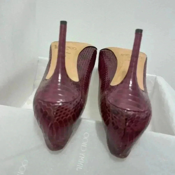 Jimmy Choo Anouk 120 Snakeskin Python Embossed Stiletto Heel Size 10 l 40 - Picture 4 of 10